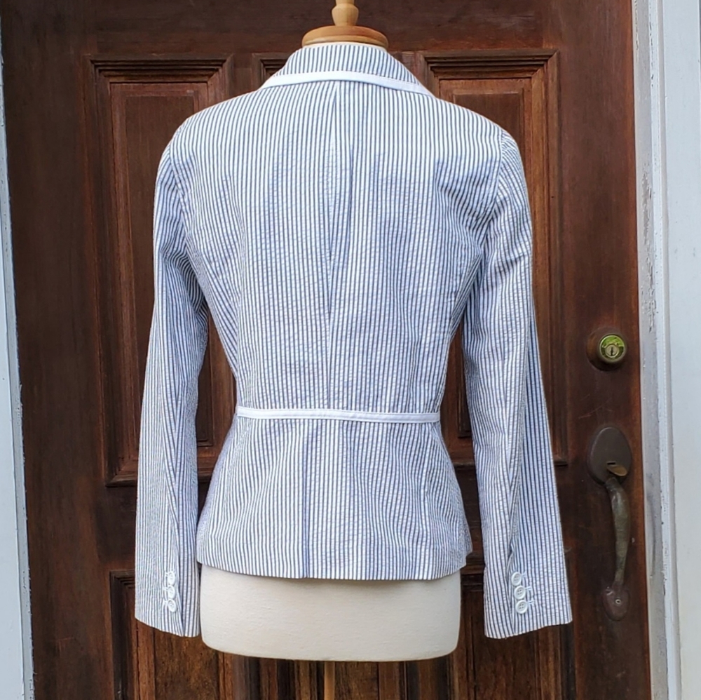 Liz Claiborne Seersucker Blazer sz 8 - Picture 2 of 5
